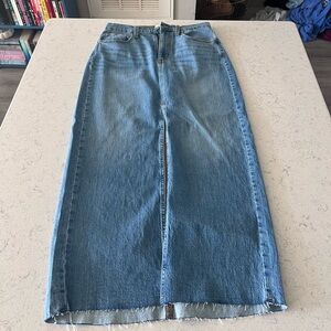 Denim Mid Length Skirt